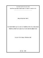 Vấn đề tiếp cận và xử lý thông tin của nhà báo trong lĩnh vực quản lý xây dựng hiện nay