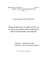ĐÁNH GIÁ HIỆU QUẢ và TÍNH AN TOÀN của kỹ THUẬT đặt ĐƯỜNG TRUYỀN TĨNH MẠCH TRUNG tâm dưới SIÊU âm ở TRẺ EM