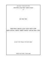 Phương pháp lặp giải một lớp bất đẳng thức biến phân tách hai cấp (Luận văn thạc sĩ)