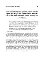 Nâng cao chất lượng đào tạo tiếng Anh cho sinh viên ngành giáo dục tiểu học - trường Đại học Thủ đô Hà Nội đáp ứng chuẩn đầu ra của chương trình đào tạo