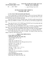 KẾ HOẠCH THỰC HIỆN NHIỆM vụ năm học 2020   2021