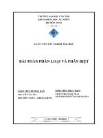 Bài toán phân loại và phân biệt