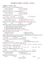 Đề cương ôn tập học kì 1 môn Hóa học 11 năm 2019-2020 - Trường THPT Uông Bí