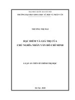 Đặc điểm và giá trị của chủ nghĩa nhân văn Hồ Chí Minh