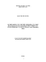 Biến động các chỉ tiêu sinh hóa của một số cơ quan ở các giai đoạn phát triển của tuyến sinh dục