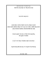 GIÁO dục LÒNG NHÂN ái của PHẬT GIÁO CHO CỘNG ĐỒNG PHẬT tử tại các CHÙA TRÊN địa bàn QUẬN HOÀN KIẾM, THÀNH PHỐ hà nội