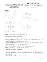Đề cương ôn tập giữa học kì 1 môn Toán 10 năm 2019-2020 - Trường THPT Bắc Thăng Long