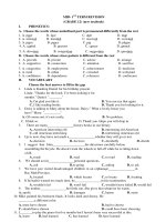 Đề cương ôn tập giữa học kì 1 môn Tiếng Anh 12 năm 2019-2020 - Trường THPT Bắc Thăng Long (Chương trình mới)