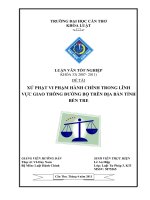 Xử Phạt Vi Phạm Hành Chính Trong Lĩnh Vực Giao Thông Đường Bộ Trên Địa Bàn Tỉnh Bến Tre