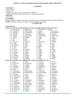 Đề cương ôn tập giữa học kì 1 môn Tiếng Anh 11 năm 2019-2020 - Trường THPT Bắc Thăng Long