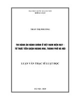 Thi hành án hành chính ở Việt Nam hiện nay Từ thực tiễn quận Hoàng Mai, thành phố Hà Nội