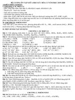 Đề cương ôn tập giữa học kì 1 môn Hóa học 11 năm 2019-2020 - Trường THPT Bắc Thăng Long