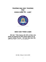 Vận dụng vấn đề cơ bản của phân tổ thống kê tiến hành phân tổ một hiện tượng