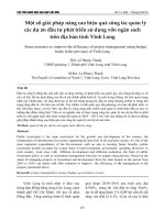 Một số giải pháp nâng cao hiệu quả công tác quản lý các dự án đầu tư phát triển sử dụng vốn ngân sách trên địa bàn tỉnh Vĩnh Long
