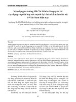 Vận dụng tư tưởng Hồ Chí Minh về nguyên tắc xây dựng và phát huy sức mạnh đại đoàn kết toàn dân tộc ở Việt Nam hiện nay