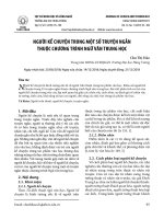 Người kể chuyện trong một số truyện ngắn thuộc chương trình ngữ văn trung học