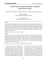 Ý niệm tình yêu trong thơ Nguyễn Công Bình từ góc nhìn tri nhận