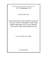 Thực  hành quyền  công tố trong giải quyết tố giác, tin báo về tội phạm và kiến nghị khởi tố theo    pháp luật tố tụng hình sự Việt Nam từ thực tiễn tỉnh Quảng Nam