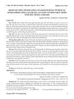 Khảo sát mức độ hài lòng của khách hàng về dịch vụ hành chính công tại chi cục an toàn vệ sinh thực phẩm tỉnh Sóc Trăng năm 2018