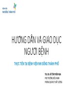 Bài giảng Hướng dẫn và giáo dục người bệnh thực hiện tại bệnh viện Nhi Đồng thành phố