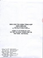 Báo cáo tài chính tổng hợp giữa niên độ cho quý 3 của năm tài chính kết thúc ngày 31/12/2019 - Công ty cổ phần Du lịch và Tiếp thị Giao thông vận tải Việt Nam (Vietravel)