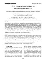 Ẩn dụ ý niệm của phạm trù động vật trong tiếng Việt và tiếng Anh