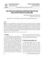 Khai thác giá trị văn hóa của người Dao ở tỉnh Phú Thọ phục vụ phát triển du lịch cộng đồng