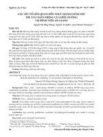 Các yếu tố liên quan đến thực hành chăm sóc trẻ tay chân miệng của điều dưỡng tại bệnh viện An Giang