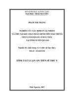 Tóm tắt Luận án tiến sĩ Thú y: Nghiên cứu xác định tỷ lệ nhiễm và chế tạo Kit chẩn đoán bệnh tiên mao trùng (Trypanosomiasis) ở đàn trâu tại tỉnh Tuyên Quang