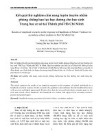Kết quả thử nghiệm cẩm nang tuyên truyền nhằm phòng chống bạo lực học đường cho học sinh Trung học cơ sở tại Thành phố Hồ Chí Minh