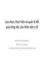 Bài giảng Lựa chọn, thực hiện và quản lý kết quả công việc của nhân viên y tế