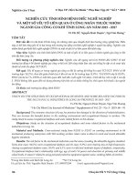 Nghiên cứu tình hình bệnh điếc nghề nghiệp và một số yếu tố liên quan ở công nhân thuộc nhóm ngành gia công cơ khí tỉnh Long An năm 2015-2017