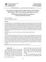 Xây dựng văn hóa chất lượng trong nhà trường phổ thông tiếp cận xu hướng đổi mới giáo dục