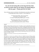Các yếu tố ảnh hưởng đến sự hài lòng khi thực hiện các thủ tục hành chính tại chi nhánh văn phòng đăng kí đất đai quận 7, thành phố Hồ Chí Minh