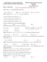 on tap giua HK 1 - Mon Toan - 12, nam học 2020-2021