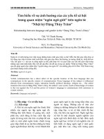 Tìm hiểu sự ảnh hưởng của các yếu tố xã hội trong quan niệm ngôn ngữ giới trên ngôn từ Nhật ký Đặng Thùy Trâm