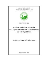(Luận văn thạc sĩ) So sánh khả năng sản xuất của lợn nái Landrace và Yorkshire lai với đực Pidu 75