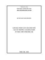 Giáo dục pháp luật cho sinh viên tại các trường cao đẳng nghề từ thực tiễn Tỉnh Đăk Lăk