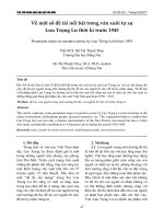 Về một số đề tài nổi bật trong văn xuôi tự sự Lưu Trọng Lư thời kì trước 1945