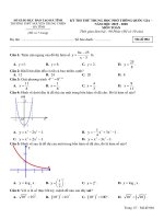 Đề thi thử THPT Quốc gia môn Toán năm 2020 có đáp án - Sở GD&ĐT Hà Tĩnh (Mã đề 004)