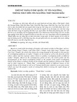 Thờ nữ thần ở Phú Quốc: Từ tín ngưỡng thờ Bà Thuỷ đến tín ngưỡng thờ Thánh Mẫu