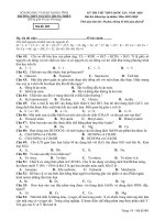 Đề thi thử THPT Quốc gia môn Hóa học năm 2020 có đáp án - Sở GD&ĐT Hà Tĩnh (Mã đề 005)