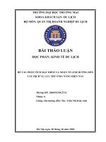 thảo luận nhóm TMU kinh tế du lịch phân tích đặc điểm và nhân tố ảnh hưởng đến cầu dịch vụ lưu trú ở đà nẵng hiện nay