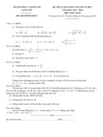 Đề thi tuyển sinh vào lớp 10 THPT năm 2019-2020 môn Toán có đáp án - Sở GD&ĐT Lạng Sơn