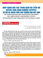 Hiệp định đối tác toàn diện và tiến bộ xuyên Thái Bình Dương (CTPPP): Cơ hội và thách thức cho thương mại Việt Nam