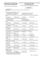 Đề thi thử THPT Quốc gia môn Địa lí năm 2020 có đáp án - Sở GD&ĐT Hà Tĩnh (Mã đề 008)