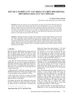 Kết quả nghiên cứu tác động của biến đổi khí hậu đến dòng chảy lưu vực sông Ba