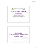 Bài giảng môn Phân tích môi trường – Chương 2: Phân tích chất lượng nước và nước thải (2.2: Các tính chất vật lí của mẫu)