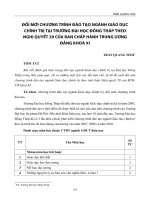 Đổi mới chương trình đào tạo ngành Giáo dục chính trị tại trường Đại học Đồng Tháp theo Nghị quyết 29 Ban chấp hành Trung Ương Đảng khóa XI