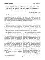 Khảo sát thị hiếu ăn uống của khách hàng nhằm xác định xu hướng ẩm thực trong kinh doanh món Việt tại thành phố Hồ Chí Minh